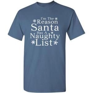 imageSanta Naughty Christmas Graphic Sarcastic Novelty Funny T ShirtDusk