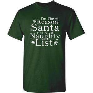 imageSanta Naughty Christmas Graphic Sarcastic Novelty Funny T ShirtForest