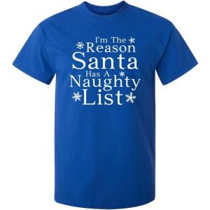 imageSanta Naughty Christmas Graphic Sarcastic Novelty Funny T ShirtRoyal