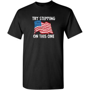 imageTry Stepping On This One Adult Humor Graphic Novelty Sarcastic Funny T ShirtBlack