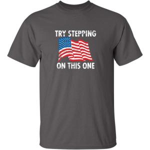 imageTry Stepping On This One Adult Humor Graphic Novelty Sarcastic Funny T ShirtCharcoal