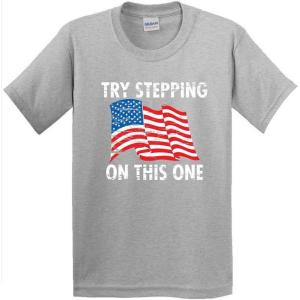 imageTry Stepping On This One Adult Humor Graphic Novelty Sarcastic Funny T ShirtSport Grey