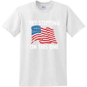 imageTry Stepping On This One Adult Humor Graphic Novelty Sarcastic Funny T ShirtWhite