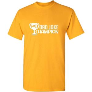imageDad Joke Champion Father Pops Joker Comedy Novelty Mens Gift Funny T ShirtGold