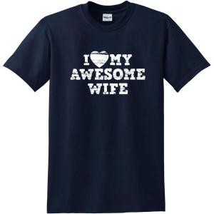imageI Love My Awesome Wife Adult Humor Graphic Novelty Sarcastic Funny T ShirtNavy