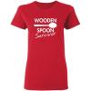 imageWooden Spoon Survivor Sarcastic Graphic Ladies Womens Funny T ShirtRed