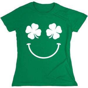 imageFeelin Good Tees Clover Happy Face St Patricks Day Irish St Paddy Holiday Smile Happy Funny T ShirtIrish Wc