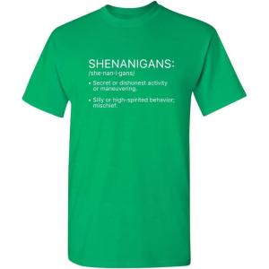 imageShenanigans Definition St Patricks Day Novelty Sarcastic Funny T ShirtIrish