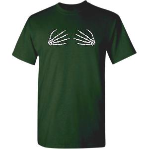 imageSkeleton Hands On Boobs Halloween Graphic Novelty Sarcastic Funny T ShirtForest