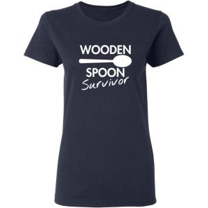 imageWooden Spoon Survivor Sarcastic Graphic Ladies Womens Funny T ShirtNavy
