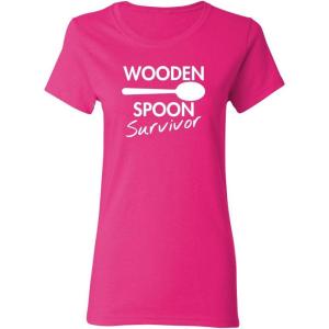 imageWooden Spoon Survivor Sarcastic Graphic Ladies Womens Funny T ShirtPink