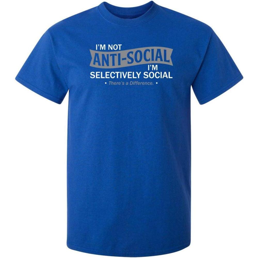 imageIm Not AntiSocial Im Selectively Social Novelty Sarcastic Funny T ShirtRoyal
