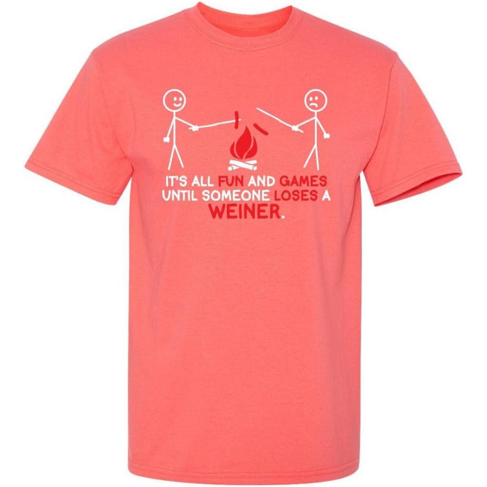 imageIts All Fun and Games Until Funny Novelty Graphic Sarcastic Funny TShirtCoral
