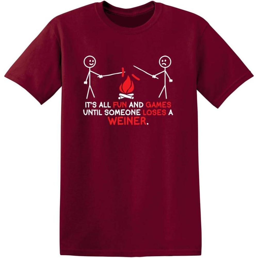 imageIts All Fun and Games Until Funny Novelty Graphic Sarcastic Funny TShirtGarnet