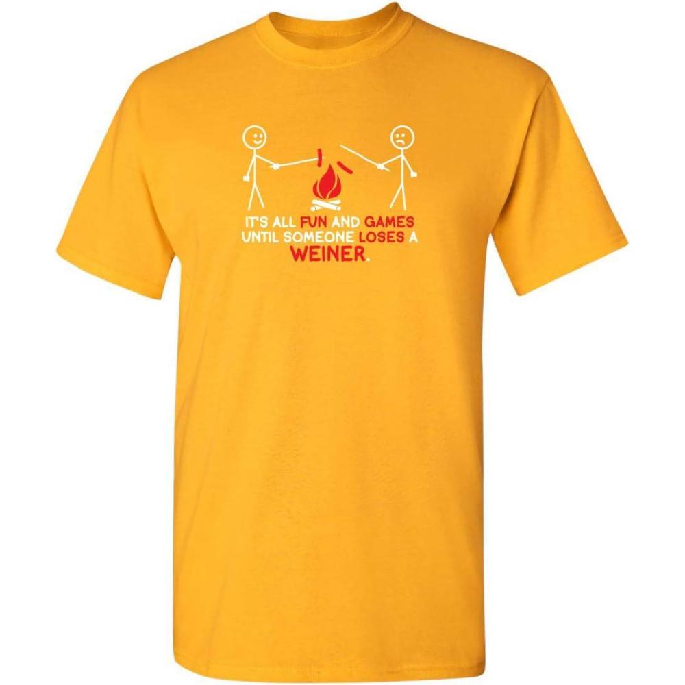 imageIts All Fun and Games Until Funny Novelty Graphic Sarcastic Funny TShirtGold