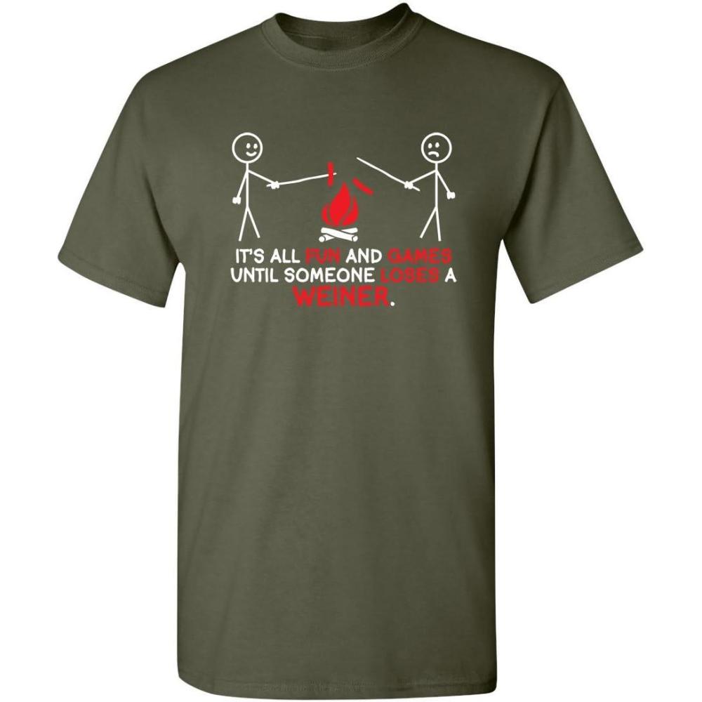 imageIts All Fun and Games Until Funny Novelty Graphic Sarcastic Funny TShirtMilitary
