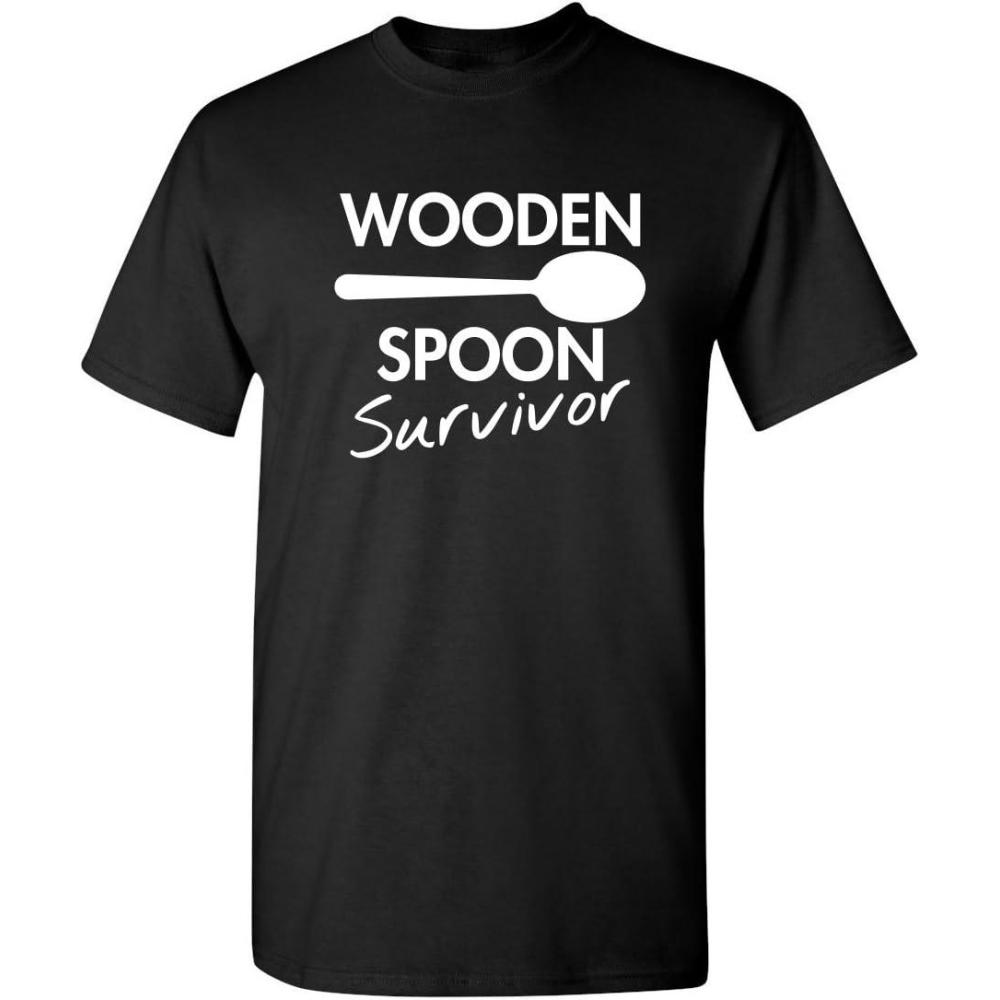 imageWooden Spoon Survivor Adult Humor Mens Graphic Novelty Sarcastic Funny T ShirtBlack