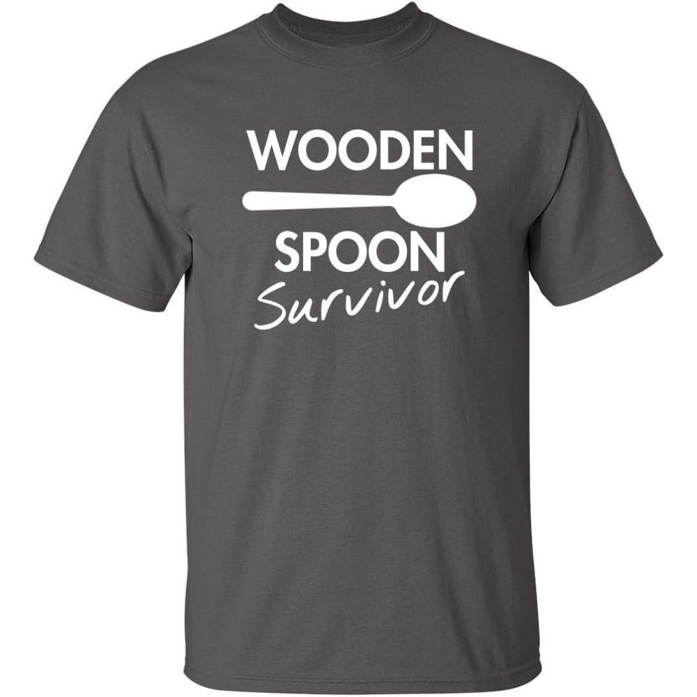imageWooden Spoon Survivor Adult Humor Mens Graphic Novelty Sarcastic Funny T ShirtCharcoal1
