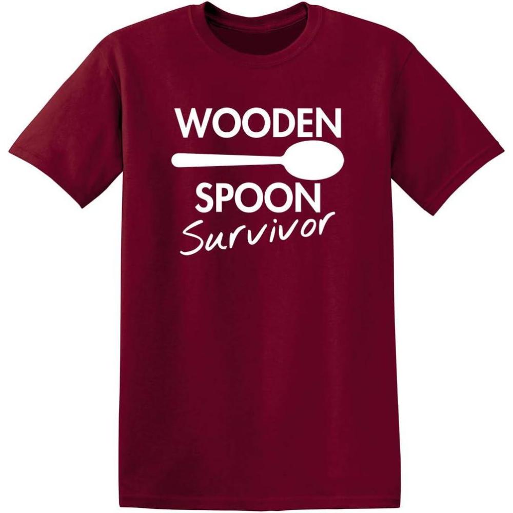 imageWooden Spoon Survivor Adult Humor Mens Graphic Novelty Sarcastic Funny T ShirtGarnet