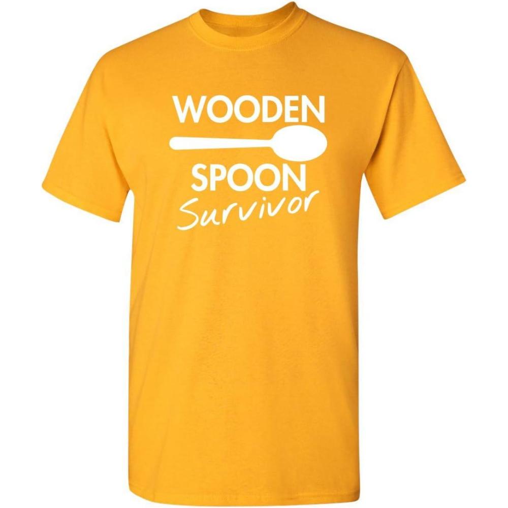 imageWooden Spoon Survivor Adult Humor Mens Graphic Novelty Sarcastic Funny T ShirtGold