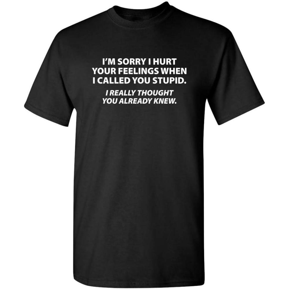 imageYou Stupid I Thought You Knew Humor Graphic Novelty Sarcastic Funny T ShirtBlack
