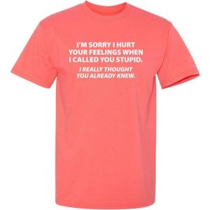 imageYou Stupid I Thought You Knew Humor Graphic Novelty Sarcastic Funny T ShirtCoral
