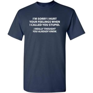 imageYou Stupid I Thought You Knew Humor Graphic Novelty Sarcastic Funny T ShirtNavy