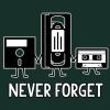 imageNever Forget Mens Cassette Tape VHS Gamer Old School Mens Very Funny T ShirtHeather Grey