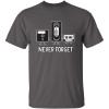 imageNever Forget Mens Cassette Tape VHS Gamer Old School Mens Very Funny T ShirtCharcoal