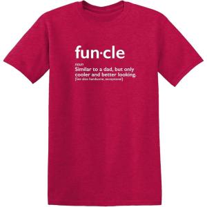 imageMens Funcle Gift for Uncle Graphic Novelty Funny T ShirtHeather Red