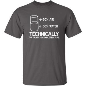 imageTechnically The Glass is Completely Science Funny T ShirtCharcoal