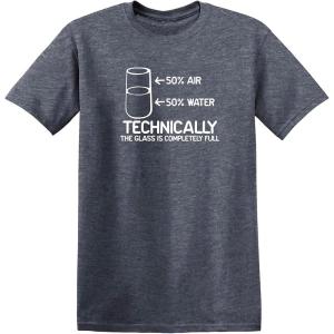 imageTechnically The Glass is Completely Science Funny T ShirtHeather Navy