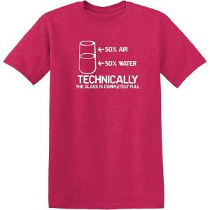 imageTechnically The Glass is Completely Science Funny T ShirtHeather Red