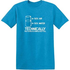imageTechnically The Glass is Completely Science Funny T ShirtHeather Sapphire