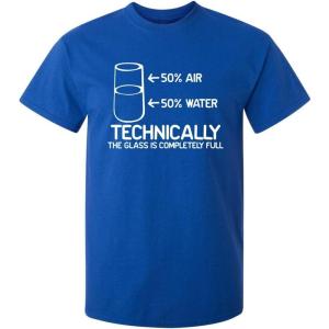 imageTechnically The Glass is Completely Science Funny T ShirtRoyal