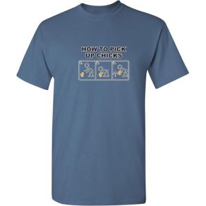 imagePick Up Chicks Graphic Novelty Sarcastic Funny T ShirtDusk