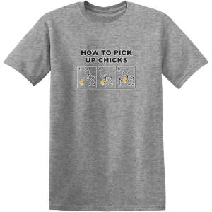imagePick Up Chicks Graphic Novelty Sarcastic Funny T ShirtHeather Grey
