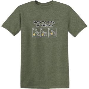 imagePick Up Chicks Graphic Novelty Sarcastic Funny T ShirtHeather Military