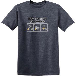 imagePick Up Chicks Graphic Novelty Sarcastic Funny T ShirtHeather Navy