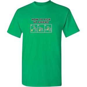 imagePick Up Chicks Graphic Novelty Sarcastic Funny T ShirtIrish