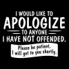 imageto Anyone I Have Not Offended Sarcastic Mens Novelty Funny T ShirtHeather Red