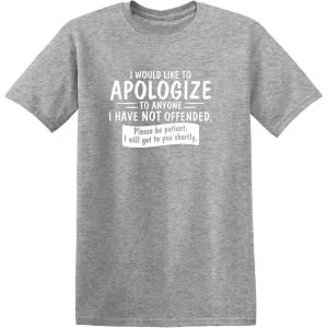imageto Anyone I Have Not Offended Sarcastic Mens Novelty Funny T ShirtHeather Grey