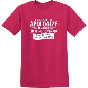 imageto Anyone I Have Not Offended Sarcastic Mens Novelty Funny T ShirtHeather Red