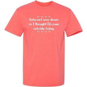 imageInternet was Down Geek Nerd College Tech Very Funny TShirtCoral