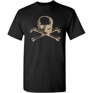 imagePirate T Shirts Costume Skull and Crossbones Halloween Graphic Tees for MenBlack11