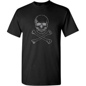 imagePirate T Shirts Costume Skull and Crossbones Halloween Graphic Tees for MenBlack12