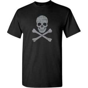 imagePirate T Shirts Costume Skull and Crossbones Halloween Graphic Tees for MenBlack13