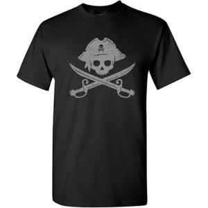 imagePirate T Shirts Costume Skull and Crossbones Halloween Graphic Tees for MenBlack3