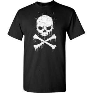 imagePirate T Shirts Costume Skull and Crossbones Halloween Graphic Tees for MenBlack5