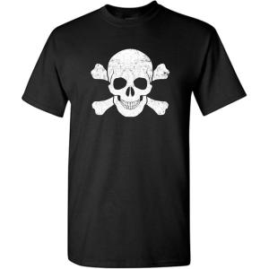 imagePirate T Shirts Costume Skull and Crossbones Halloween Graphic Tees for MenBlack7